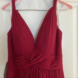 Azazie Burgundy Maren style Bridesmaid Dress NWT